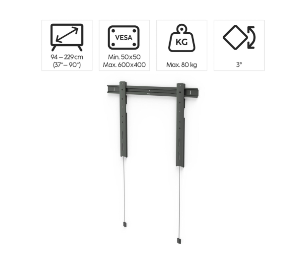 Hama Uchwyt LCD/LED VESA 600x400 FIX 90" ultraslim - 1516972 - zdjęcie 3